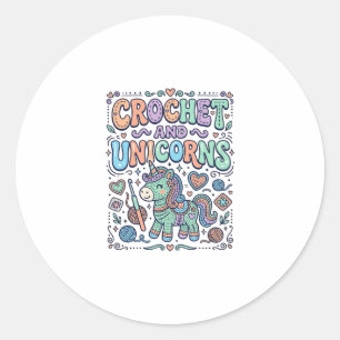Unicorn Crochet and Unicorns Kawaii Sticker and Sh