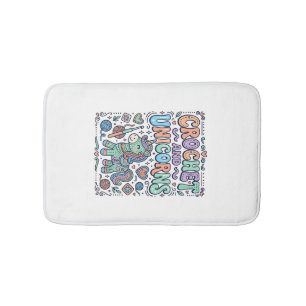 Unicorn Crochet and Unicorns Kawaii Sticker and Sh Bath Mat