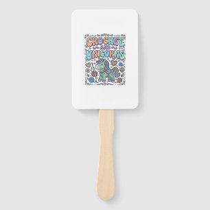 Unicorn Crochet and Unicorns Kawaii Sticker and Sh Hand Fan