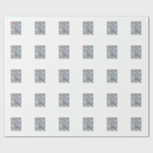Unicorn Crochet and Unicorns Kawaii Sticker and Sh Wrapping Paper