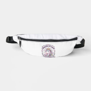 Unicorn Crowned in Magic Bold Typography Graphic T Bum Bags