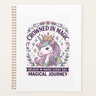 Unicorn Crowned in Magic Bold Typography Graphic T Planner