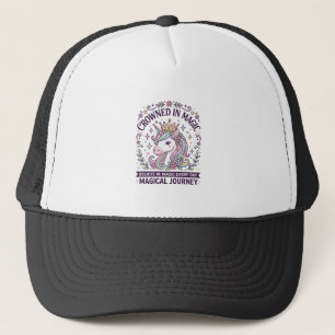 Unicorn Crowned in Magic Bold Typography Graphic T Trucker Hat