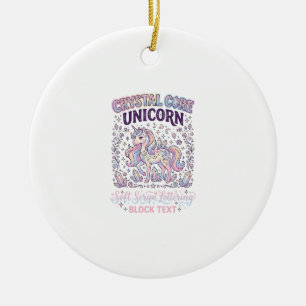 Unicorn Crystal Core Unicorn Adorable Vector Desig Ceramic Ornament