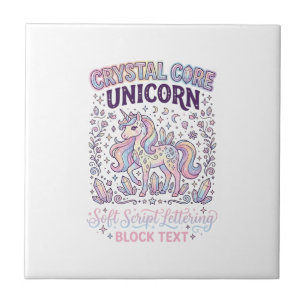 Unicorn Crystal Core Unicorn Adorable Vector Desig Ceramic Tile