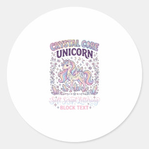 Unicorn Crystal Core Unicorn Adorable Vector Desig Classic Round Sticker