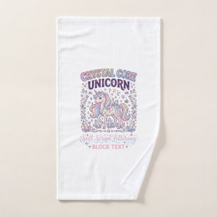 Unicorn Crystal Core Unicorn Adorable Vector Desig Hand Towel
