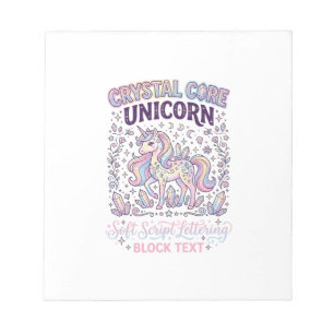 Unicorn Crystal Core Unicorn Adorable Vector Desig Notepad