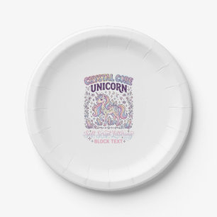 Unicorn Crystal Core Unicorn Adorable Vector Desig Paper Plate