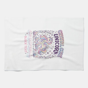 Unicorn Crystal Core Unicorn Adorable Vector Desig Tea Towel