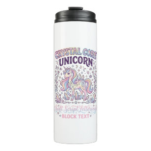 Unicorn Crystal Core Unicorn Adorable Vector Desig Thermal Tumbler