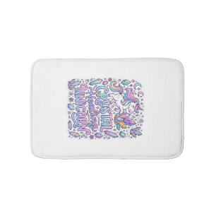 Unicorn Crystal Healing Unicorn Gift Idea Vector D Bath Mat