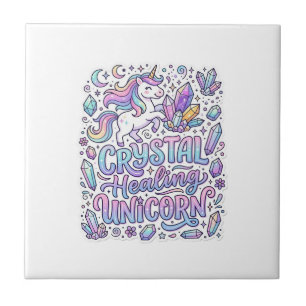 Unicorn Crystal Healing Unicorn Gift Idea Vector D Ceramic Tile