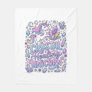 Unicorn Crystal Healing Unicorn Gift Idea Vector D Fleece Blanket