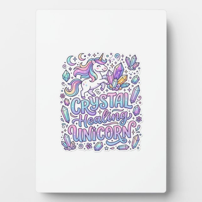 Unicorn Crystal Healing Unicorn Gift Idea Vector D Plaque (Front)
