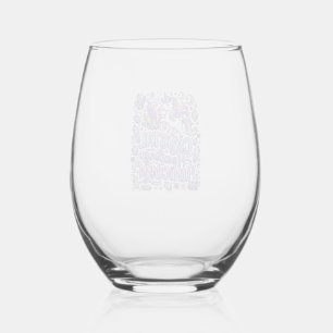 Unicorn Crystal Healing Unicorn Gift Idea Vector D Stemless Wine Glass