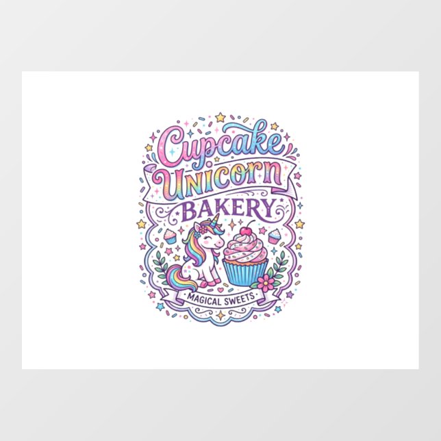 Unicorn Cupcake Unicorn Bakery White Background Pr (Sheet)