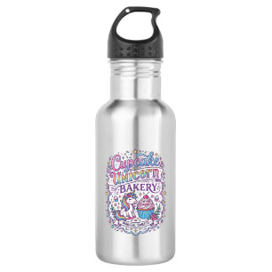 Unicorn Cupcake Unicorn Bakery White Background Pr 532 Ml Water Bottle