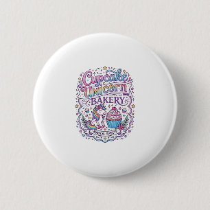 Unicorn Cupcake Unicorn Bakery White Background Pr 6 Cm Round Badge