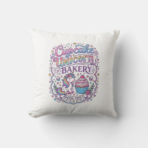 Unicorn Cupcake Unicorn Bakery White Background Pr Cushion