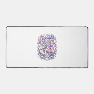 Unicorn Cupcake Unicorn Bakery White Background Pr Desk Mat