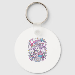 Unicorn Cupcake Unicorn Bakery White Background Pr Key Ring
