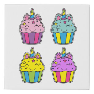 Rainbow Cupcake Art Wall Decor Zazzle Com Au