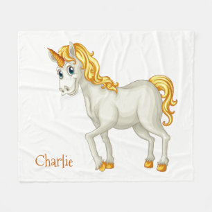 Unicorn custom name fleece blankets