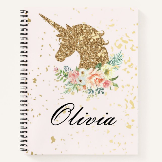UNICORN CUSTOM NAME NOTEBOOK (Front)