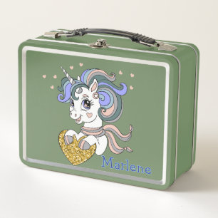 Unicorn Customise  Metal Lunch Box