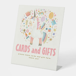 Unicorn Cute Birthday Party Cards and Gifts Sign