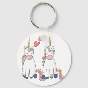Unicorn Cute Bride And Groom Inlove Premium  Key Ring