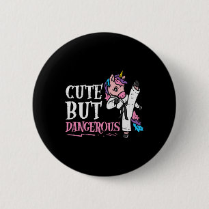 Unicorn Cute But Dangerous Karate Taekwondo Girls 6 Cm Round Badge