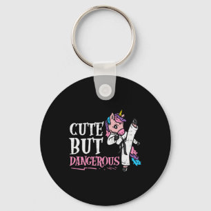 Unicorn Cute But Dangerous Karate Taekwondo Girls Key Ring