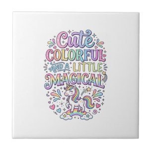Unicorn Cute Colourful and a Little Magical Origin Ceramic Tile