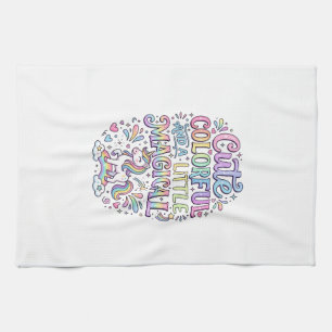 Unicorn Cute Colourful and a Little Magical Origin Tea Towel