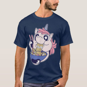 Unicorn Cute Eating Ramen Noodles Kawaii - Funny U T-Shirt