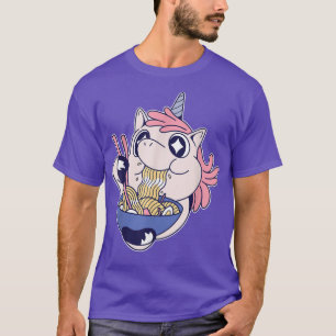 Unicorn Cute Eating Ramen Noodles Kawaii - Funny U T-Shirt