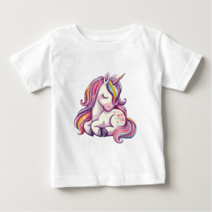 Unicorn - Cute Rainbow Unicorn Illustration Baby T-Shirt