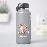 Unicorn Cute Whimsical Girly Personalised Name<br><div class="desc">Unicorn Cute Whimsical Girly Pink Floral Personalised Name Stickers Labels features a cute unicorn with stars,  hearts and flowers. Perfect for water bottles,  best friends,  birthday party gifts and favours. Personalise by editing the text in the text box provided. Designed by ©Evco Studio www.zazzle.com/store/evcostudio</div>