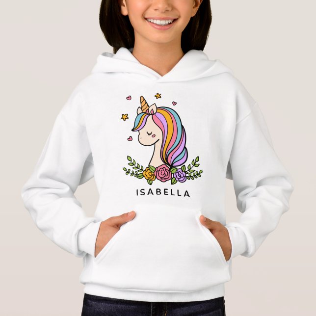 Unicorn Cute Whimsical Girly Personalised Name (Front)