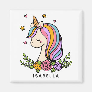 Unicorn Cute Whimsical Girly Personalised Name Magnet