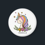 Unicorn Cute Whimsical Girly Personalised Name Magnet<br><div class="desc">Unicorn Cute Whimsical Girly Pink Floral Personalised Name Magnet features a cute unicorn with stars,  hearts and flowers. Perfect for gifts for friends,  birthday party gifts and favours. Personalise by editing the text in the text box provided. Designed by ©Evco Studio www.zazzle.com/store/evcostudio</div>
