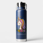 Unicorn Cute Whimsical Girly Personalised Name Water Bottle<br><div class="desc">Unicorn Cute Whimsical Girly Pink Floral Personalised Name Water Bottle features a cute unicorn with stars,  hearts and flowers. Perfect for back to school,  birthday party gifts and favours,  personalised Christmas gifts for girls and more. Designed by ©Evco Studio www.zazzle.com/store/evcostudio</div>