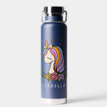 Unicorn Cute Whimsical Girly Personalised Name Water Bottle<br><div class="desc">Unicorn Cute Whimsical Girly Pink Floral Personalised Name Water Bottle features a cute unicorn with stars,  hearts and flowers. Perfect for back to school,  birthday party gifts and favours,  personalised Christmas gifts for girls and more. Designed by ©Evco Studio www.zazzle.com/store/evcostudio</div>