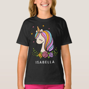 Unicorn Cute Whimsical Girly Personalized Name T-Shirt