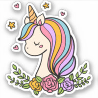 Unicorn Cute Whimsical Girly Pink Floral