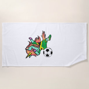 Unicorn Dab Jamaica Soccer Jersey Jamaican Footbal Beach Towel