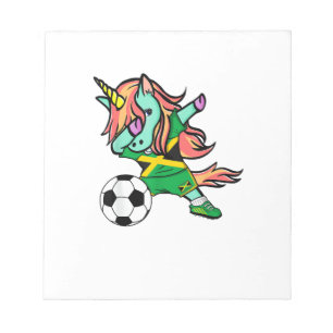 Unicorn Dab Jamaica Soccer Jersey Jamaican Footbal Notepad
