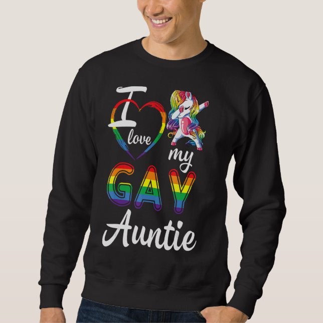 Unicorn Dabbin Accept Support Help Lgbt I Love My  Sweatshirt (Front)